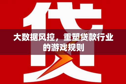 楠西大数据风控，重塑贷款行业的游戏规则