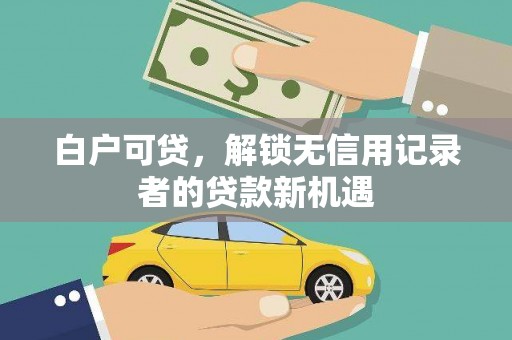 楠西白户可贷，解锁无信用记录者的贷款新机遇