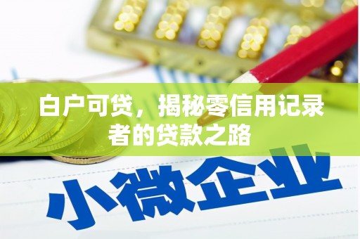 楠西白户可贷，揭秘零信用记录者的贷款之路